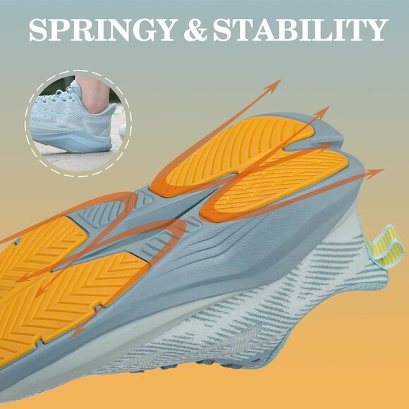 Hawkwell Women's Blue Cloud Zero Breathable Cushion Active Walking Sneakers - Picture 6 of 6